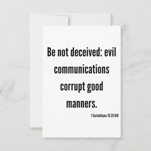 1 Korinther 15:33 KJV Bibel Verse Flachgrüße Karte (Vorderseite)