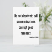 1 Korinther 15:33 KJV Bibel Verse Flachgrüße Karte (Stehend Vorderseite)