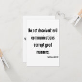 1 Korinther 15:33 KJV Bibel Verse Flachgrüße Karte (Vorderseite/Rückseite Beispiel)