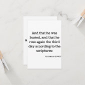 1 Korinther 15:4 KJV Bibelschrift Gruß Karte (Vorderseite/Rückseite Beispiel)