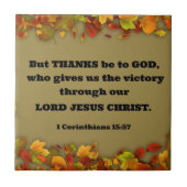1 Korinther 15:57 Aber Gott sei Dank, wer... Fliese (Vorderseite)