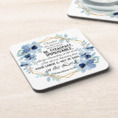 1 Korinther 15:58 Inspiration Verse Floral Getränkeuntersetzer (Linke Seite)