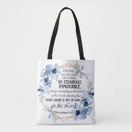 1 Korinther 15:58 Inspiration Verse Floral Tasche