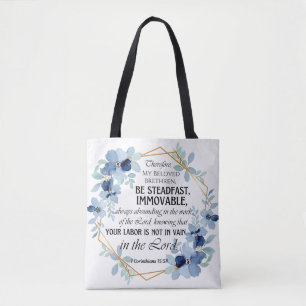 1 Korinther 15:58 Inspiration Verse Floral Tasche