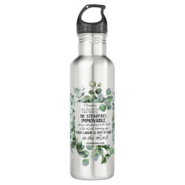 1 Korinther 15:58 Inspirational Verse Eukalyptus Edelstahlflasche