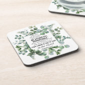 1 Korinther 15:58 Inspirational Verse Eukalyptus Getränkeuntersetzer (Linke Seite)