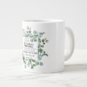 1 Korinther 15:58 Inspirational Verse Eukalyptus Jumbo-Tasse (Vorderseite Rechts)