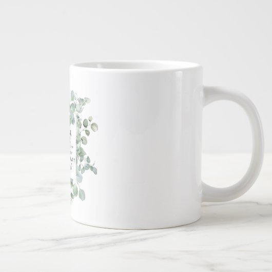 1 Korinther 15:58 Inspirational Verse Eukalyptus Jumbo-Tasse (Rechts)
