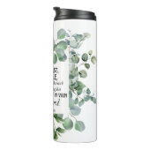 1 Korinther 15:58 Inspirational Verse Eukalyptus Thermosbecher (Nach rechts gedreht)