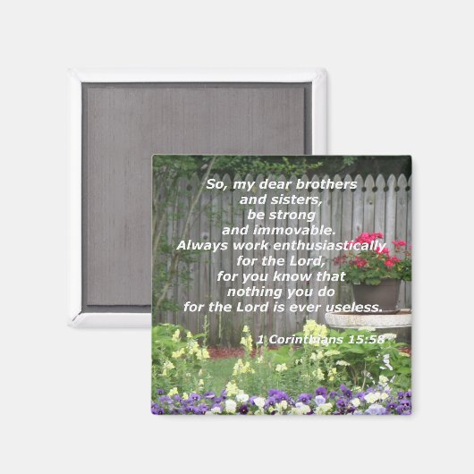 1 Korinther 15:58 Magnet (Vorderseite/Rückseite)