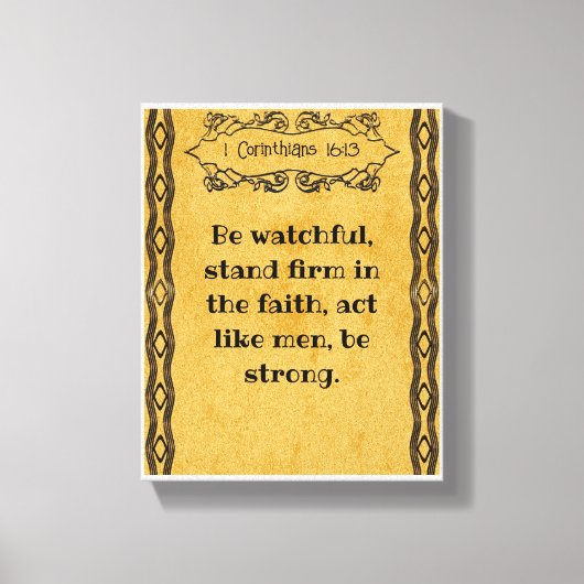 1 Korinther 16:13 | Motivierend Biokotierungen Leinwanddruck (Vorderseite)