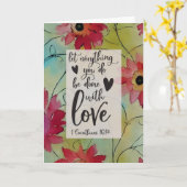 1 Korinther 16 14 Alles in Liebe Bibel Verse Karte (Gelbe Blume)