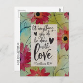 1 Korinther 16 14 Alles in Liebe Bibel Verse Postkarte (Vorne/Hinten)