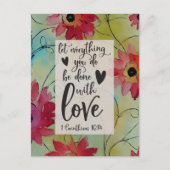 1 Korinther 16 14 Alles in Liebe Bibel Verse Postkarte (Vorderseite)