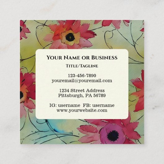 1 Korinther 16 14 Alles in Liebe Bibel Verse Quadratische Visitenkarte (Rückseite)