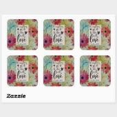 1 Korinther 16 14 Alles in Liebe Bibel Verse Quadratischer Aufkleber (Blatt)