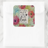 1 Korinther 16 14 Alles in Liebe Bibel Verse Quadratischer Aufkleber (Tasche)