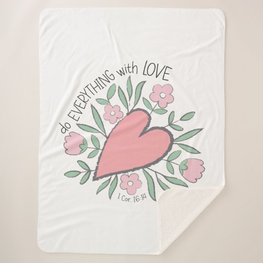 1 Korinther 16:14 - Alles mit Liebe machen Sherpadecke (Vorderseite)