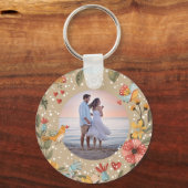 1 Korinther 16:14 Boho Floral Birds mit Foto Schlüsselanhänger (Rückseite)