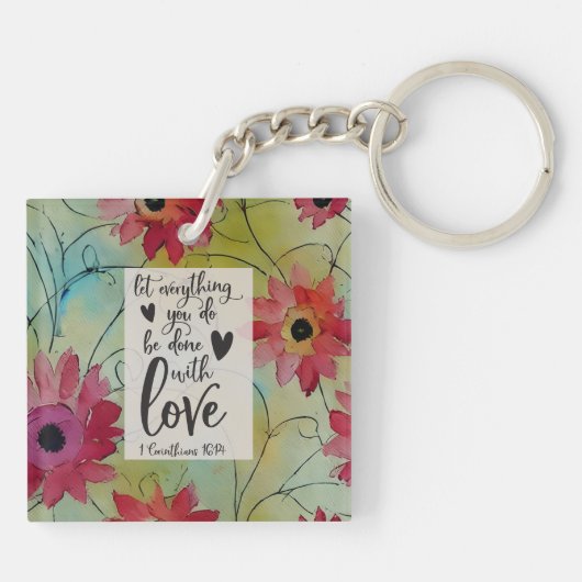 1 Korinther 16 14 Ließ alles in Liebe getan Schlüsselanhänger (Rückseite)