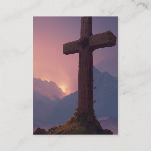 1. Korinther 1:18–19 KJV Karten - Dickes Kreuz (Rückseite)