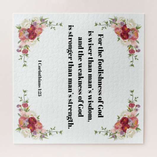 1 Korinther 1:23 Das Bibelverse Gottes Dummheit Puzzle (Horizontal)