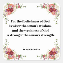 1 Korinther 1:23 Foolishness des Bibelverses Gotte Quadratischer Aufkleber