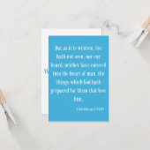 1 Korinther 2:9 KJV Bibelschrift Begrüßung Karte (Vorderseite/Rückseite Beispiel)