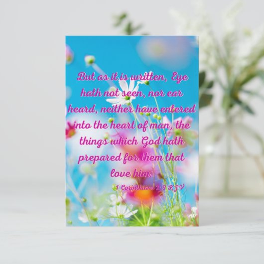1 Korinther 2:9 KJV Bibelschrift Pic Begrüßung Karte (Stehend Vorderseite)