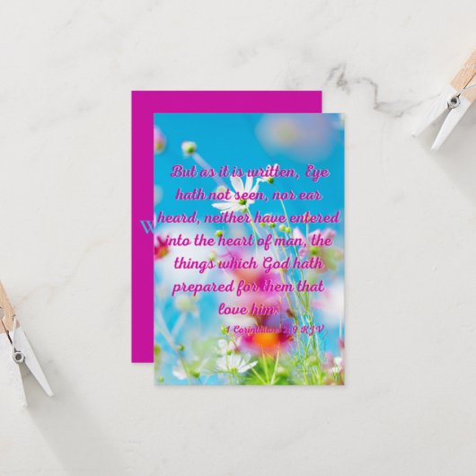 1 Korinther 2:9 KJV Bibelschrift Pic Begrüßung Karte (Vorderseite/Rückseite Beispiel)