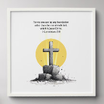 1. Korinther 3:11 Bibelvers christliche Wandkunst