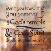 1 Korinther 3:16 Du bist Gottes Tempel Fensteraufkleber (Blatt 2)