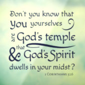 1 Korinther 3:16 Du bist Gottes Tempel Fensteraufkleber (Blatt 3)