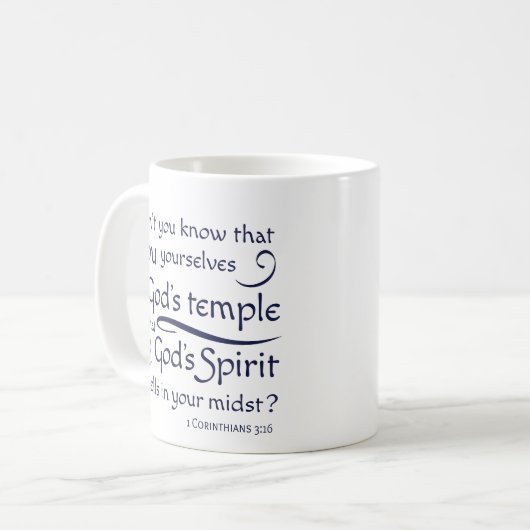 1 Korinther 3:16 Du bist Gottes Tempel Kaffeetasse (Vorderseite Links)