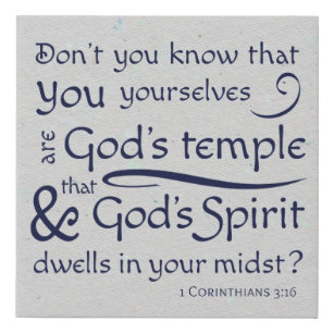 1 Korinther 3:16 Du bist Gottes Tempel Künstlicher Leinwanddruck