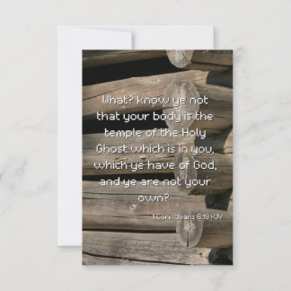 1 Korinther 6:19 KJV Flat Greeting Card Karte