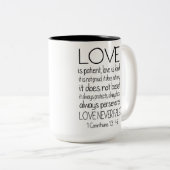 1 Korinther-Bibel-Vers-Zitat-Liebe Zweifarbige Tasse (VorderseiteRechts)