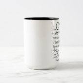 1 Korinther-Bibel-Vers-Zitat-Liebe Zweifarbige Tasse (Mittel)