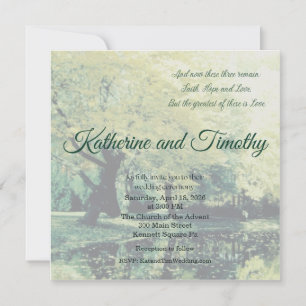 1 Korinther Vintage-Foto-Hochzeitseinladung Einladung