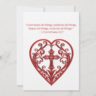 1 KORINTHIANER 13:7 LIEBE TRÄGT ALLE DINGE FEIERTAGSKARTE