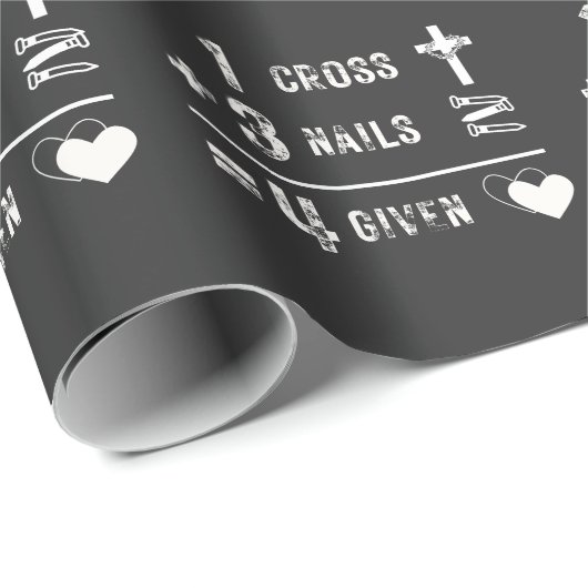 1 Kreuz 3 Nägel 4 gegeben Christlicher Osterfith Geschenkpapier (Rolleneckpunkt)