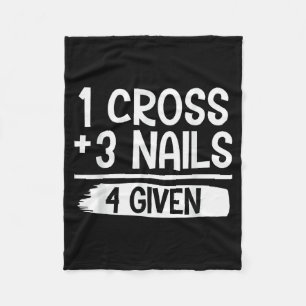 1 Kreuz + 3 Nägel = 4 Gegebenes T-Shirt _ Christli Fleecedecke