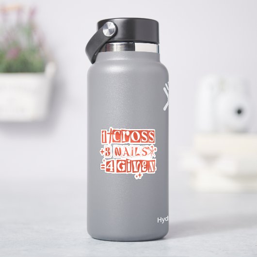 1 Kreuz 3 Nägel Vergeblicher Christlicher Osterfit Aufkleber (HydroFlask)