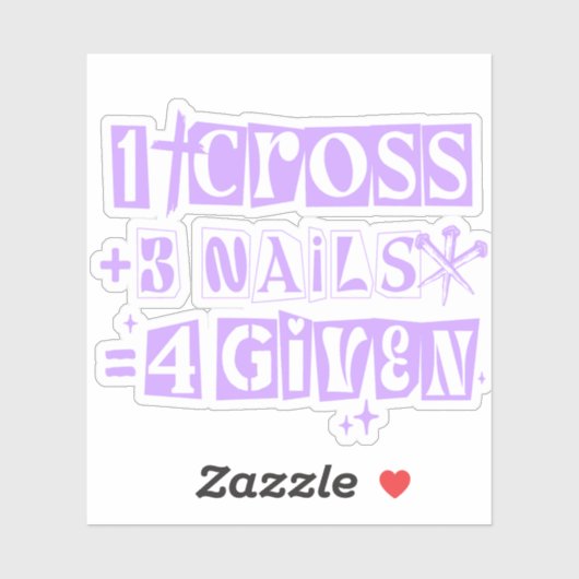 1 Kreuz 3 Nägel Vergeblicher Christlicher Osterfit Aufkleber (Blatt)