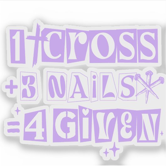 1 Kreuz 3 Nägel Vergeblicher Christlicher Osterfit Aufkleber (Vorderseite)