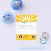 1 | Kundenspezifisches Foto QR Modernes Gelbes Unt Flyer (Einzeln)