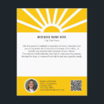 1 | Kundenspezifisches Foto QR Modernes Gelbes Unt Flyer<br><div class="desc">Mit diesem modernen Business Flyer präsentieren Sie Ihre Marke auf frische, inspirierend Weise. Es ist für eine strahlende Positivität und Professionalität konzipiert und verfügt über einen warmen, gelben Sonnenaufgang mit Sonnenstrahlen auf weißem Hintergrund, ideal für Unternehmen, die gewollt, einen sicheren und optimistischen ersten Eindruck zu machen. Personalisieren Sie diesen Flyer...</div>