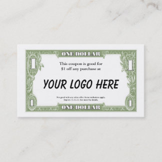 $1 Kupon-Karte Rabattkarte