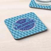 #1 Lacrosse Coach (blau) Cork Untersetzer (Linke Seite)