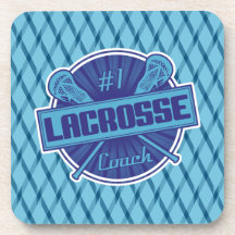 #1 Lacrosse Coach (blau) Cork Untersetzer